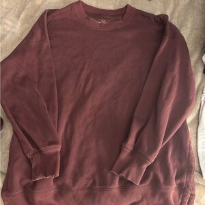 Aerie Burgundy Crew Neck Sweater